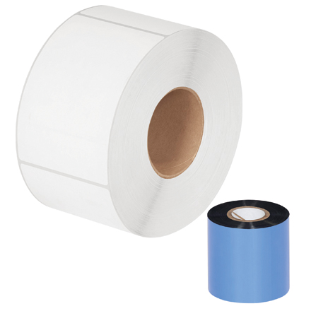 6.14" x 1476' Black Thermal Transfer Ribbons- Wax